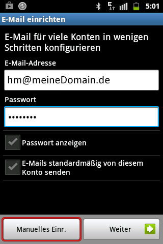 Emailkonto einrichten Android POP3 SSL Schritt 3 Emailkonto einrichten Android POP3 SSL Schritt 3