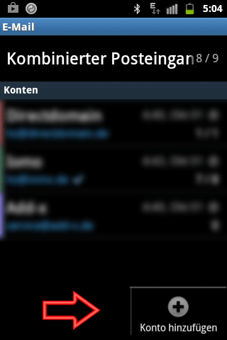 Emailkonto einrichten Android IMAP SSL Schritt 2