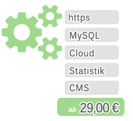 klimaneutrales Hosting mit MySQL und CMS-InstallService schon ab 29 Euro
